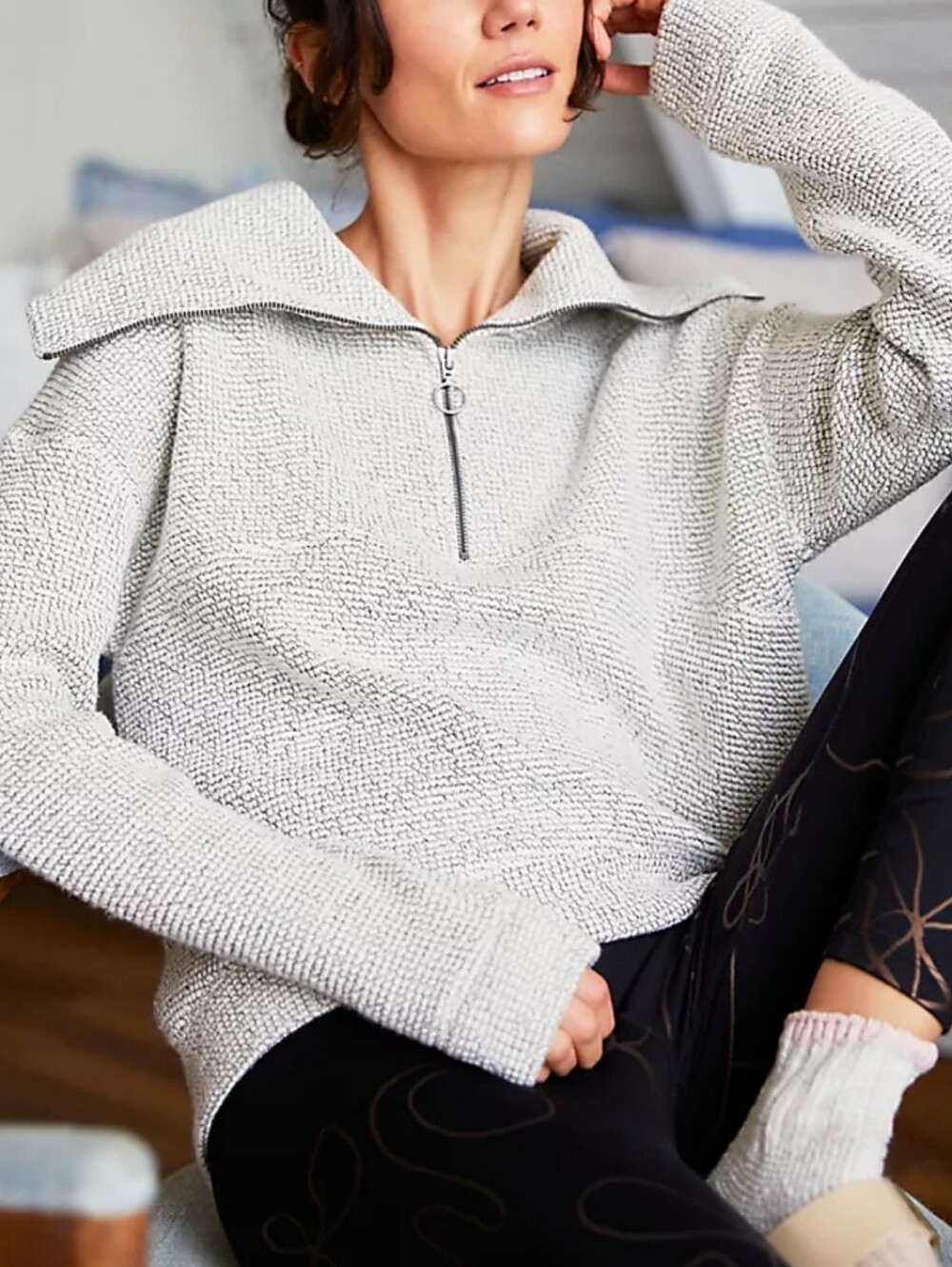 Sweaty Betty Restful Boucle Half Zip Sweatshirt